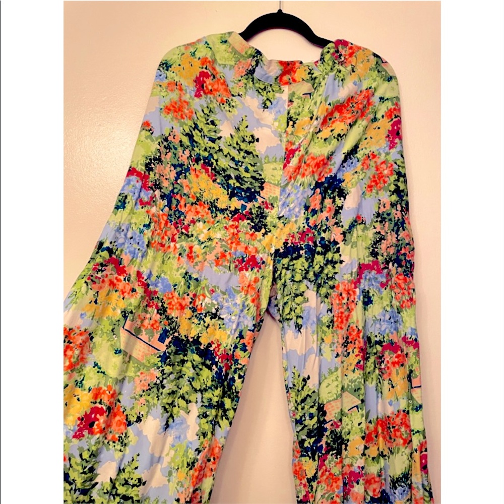 Floral boho flared pants